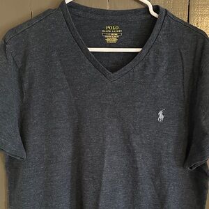 Polo by Ralph Lauren Men's Dark Blue V-Neck Tee